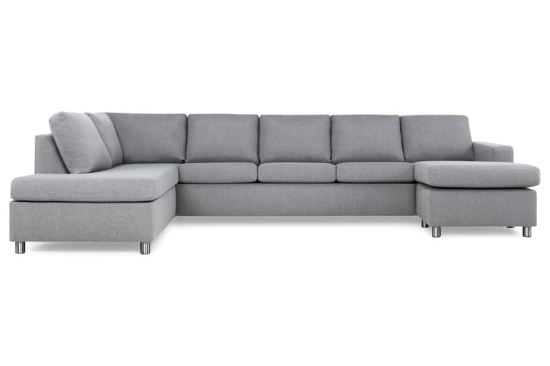 Crazy 5-sits Vänstervänd U-formad X-Large Soffa med Divan och Schäslong i Tyg - Grå - Möbler - Soffa - U-soffa