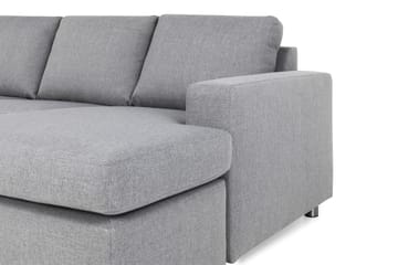 Crazy 5-sits Vänstervänd U-formad X-Large Soffa med Divan och Schäslong i Tyg - Grå - Möbler - Soffa - U-soffa