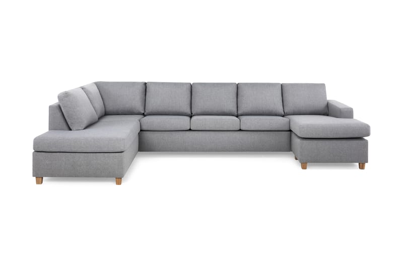 Crazy 5-sits Vänstervänd U-formad X-Large Soffa med Divan och Schäslong i Tyg - Grå - Möbler - Soffa - U-soffa