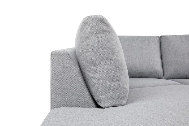 Crazy 5-sits Vänstervänd U-formad X-Large Soffa med Divan och Schäslong i Tyg - Grå - Möbler - Soffa - U-soffa