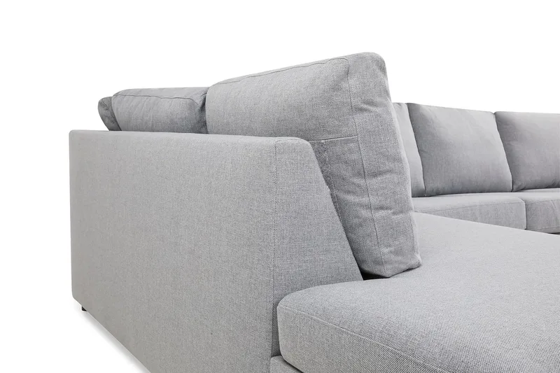 Crazy 5-sits Vänstervänd U-formad X-Large Soffa med Divan och Schäslong i Tyg - Grå - Möbler - Soffa - U-soffa