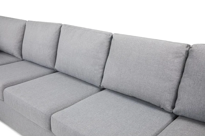 Crazy 5-sits Vänstervänd U-formad X-Large Soffa med Divan och Schäslong i Tyg - Grå - Möbler - Soffa - U-soffa