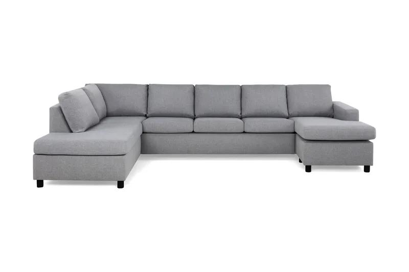 Crazy 5-sits Vänstervänd U-formad X-Large Soffa med Divan och Schäslong i Tyg - Grå - Möbler - Soffa - U-soffa