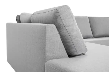Crazy 5-sits Vänstervänd U-formad X-Large Soffa med Divan och Schäslong i Tyg - Grå - Möbler - Soffa - U-soffa