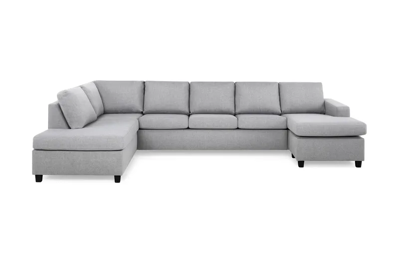 Crazy 5-sits Vänstervänd U-formad X-Large Soffa med Divan och Schäslong i Tyg - Grå - Möbler - Soffa - U-soffa
