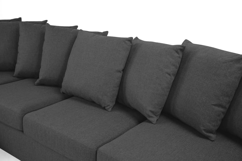 Crazy 5-sits Vänstervänd U-formad X-Large Soffa med Divan och Schäslong i Tyg inkl Kuvertkuddar - Antracit - Möbler - Soffa - U-soffa