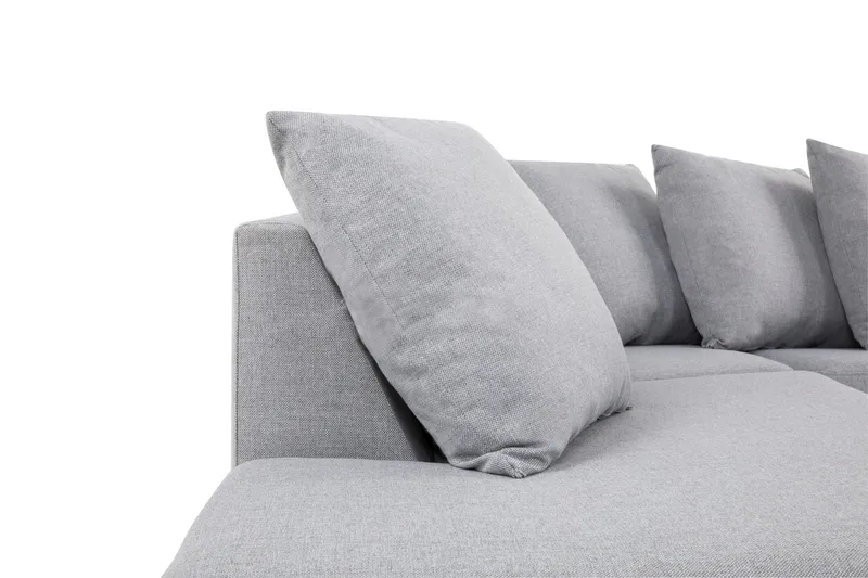 Crazy 5-sits Vänstervänd U-formad X-Large Soffa med Divan och Schäslong i Tyg inkl Kuvertkuddar - Grå - Möbler - Soffa - U-soffa