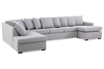 Crazy 5-sits Vänstervänd U-formad X-Large Soffa med Divan och Schäslong i Tyg inkl Kuvertkuddar - Grå - Möbler - Soffa - U-soffa