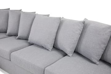 Crazy 5-sits Vänstervänd U-formad X-Large Soffa med Divan och Schäslong i Tyg inkl Kuvertkuddar - Grå - Möbler - Soffa - U-soffa