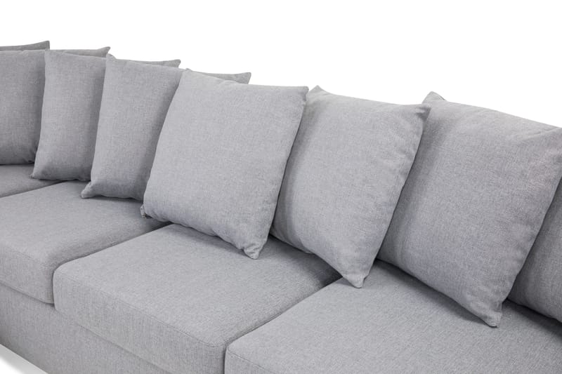 Crazy 5-sits Vänstervänd U-formad X-Large Soffa med Divan och Schäslong i Tyg inkl Kuvertkuddar - Grå - Möbler - Soffa - U-soffa