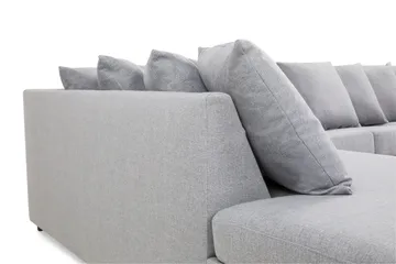 Crazy 5-sits Vänstervänd U-formad X-Large Soffa med Divan och Schäslong i Tyg inkl Kuvertkuddar - Grå - Möbler - Soffa - U-soffa