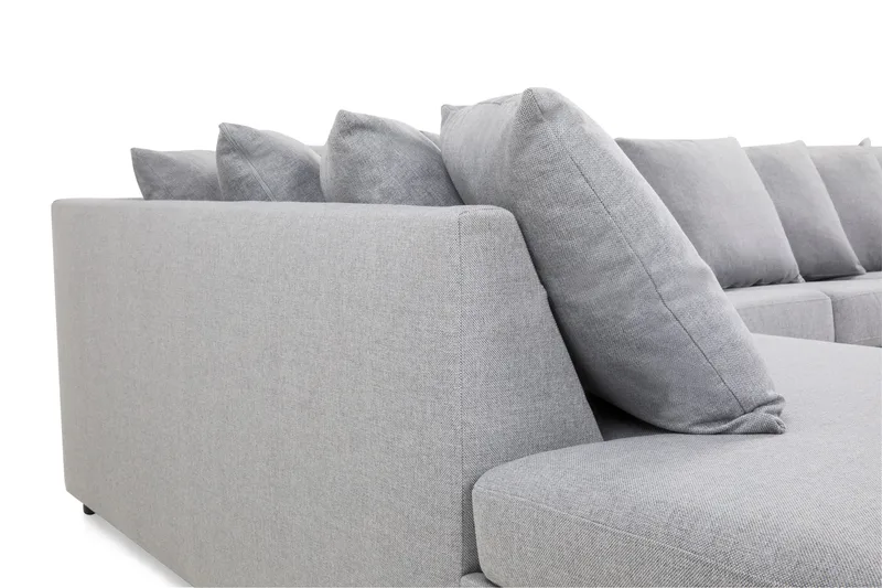 Crazy 5-sits Vänstervänd U-formad X-Large Soffa med Divan och Schäslong i Tyg inkl Kuvertkuddar - Grå - Möbler - Soffa - U-soffa