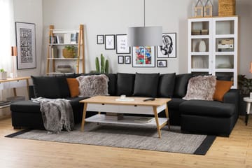 Crazy 5-sits Vänstervänd U-formad X-Large Soffa med Divan och Schäslong i Tyg inkl Kuvertkuddar - Mörkgrå - Möbler - Soffa - U-soffa