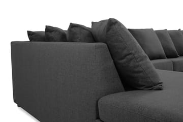 Crazy 5-sits Vänstervänd U-formad X-Large Soffa med Divan och Schäslong i Tyg inkl Kuvertkuddar - Mörkgrå - Möbler - Soffa - U-soffa