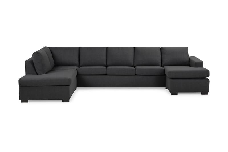 Crazy 5-sits Vänstervänd U-formad X-Large Soffa med Divan och Schäslong i Tyg - Mörkgrå - Möbler - Soffa - U-soffa