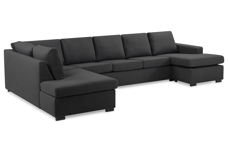 Crazy 5-sits Vänstervänd U-formad X-Large Soffa med Divan och Schäslong i Tyg - Mörkgrå - Möbler - Soffa - U-soffa