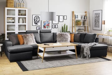 Crazy 5-sits Vänstervänd U-formad X-Large Soffa med Divan och Schäslong i Tyg - Mörkgrå - Möbler - Soffa - U-soffa