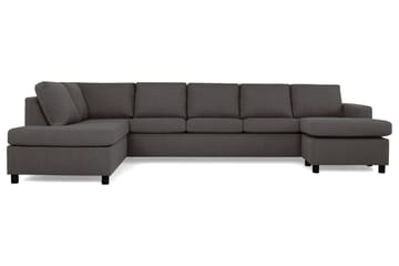 Crazy 5-sits Vänstervänd U-formad X-Large Soffa med Divan och Schäslong i Tyg - Mörkgrå - Möbler - Soffa - U-soffa