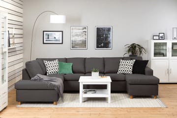 Crazy 5-sits Vänstervänd U-formad X-Large Soffa med Divan och Schäslong i Tyg - Mörkgrå - Möbler - Soffa - U-soffa