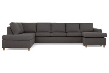 Crazy 5-sits Vänstervänd U-formad X-Large Soffa med Divan och Schäslong i Tyg - Mörkgrå - Möbler - Soffa - U-soffa