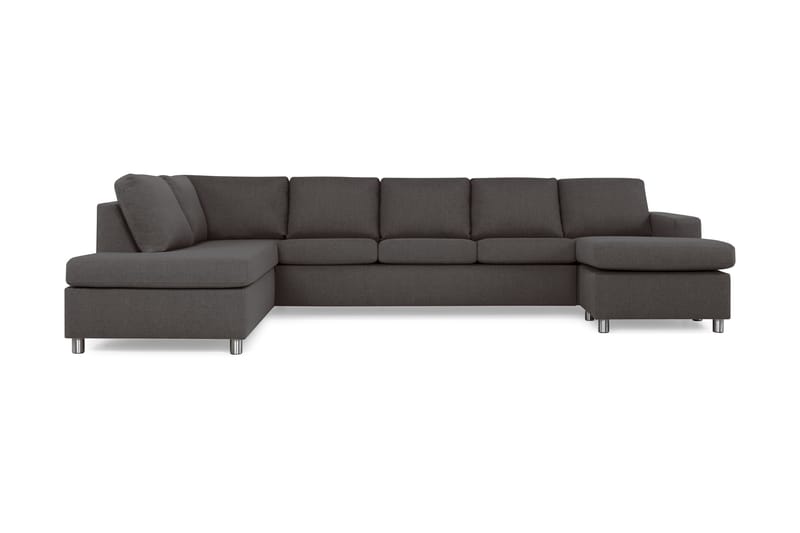 Crazy 5-sits Vänstervänd U-formad X-Large Soffa med Divan och Schäslong i Tyg - Mörkgrå - Möbler - Soffa - U-soffa