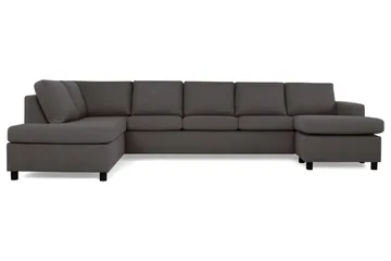 Crazy 5-sits Vänstervänd U-formad X-Large Soffa med Divan och Schäslong i Tyg - Mörkgrå - Möbler - Soffa - U-soffa