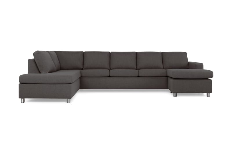 Crazy 5-sits Vänstervänd U-formad X-Large Soffa med Divan och Schäslong i Tyg - Mörkgrå - Möbler - Soffa - U-soffa