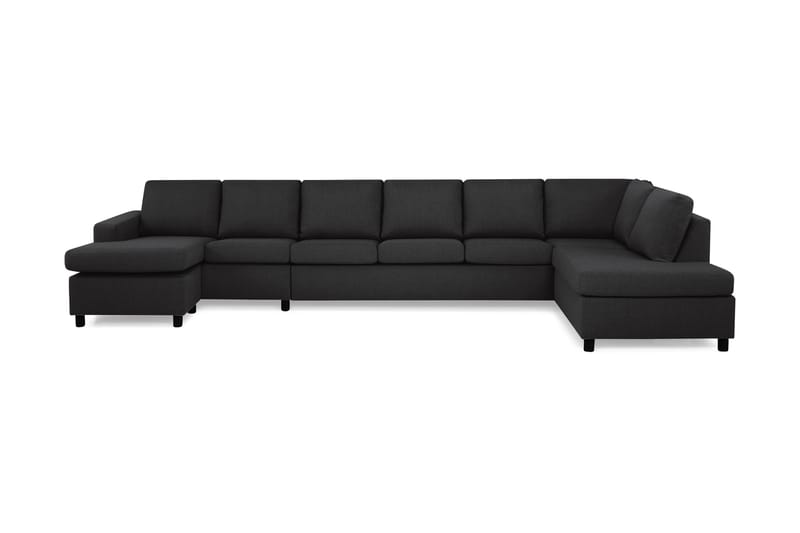 Crazy 6-sits Högervänd U-formad XX-Large Soffa med Divan och Schäslong i Tyg - Antracit - Möbler - Soffa - U-soffa