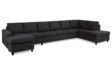 Crazy 6-sits Högervänd U-formad XX-Large Soffa med Divan och Schäslong i Tyg - Antracit - Möbler - Soffa - U-soffa