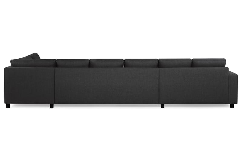 Crazy 6-sits Högervänd U-formad XX-Large Soffa med Divan och Schäslong i Tyg - Antracit - Möbler - Soffa - U-soffa