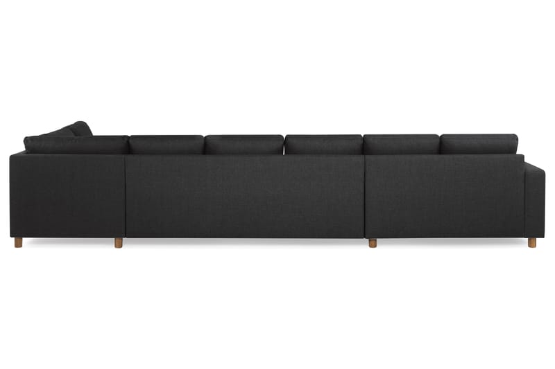 Crazy 6-sits Högervänd U-formad XX-Large Soffa med Divan och Schäslong i Tyg - Antracit - Möbler - Soffa - U-soffa