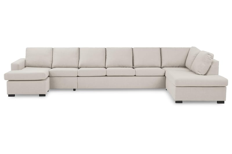 Crazy 6-sits Högervänd U-formad XX-Large Soffa med Divan och Schäslong i Tyg - Beige - Möbler - Soffa - U-soffa