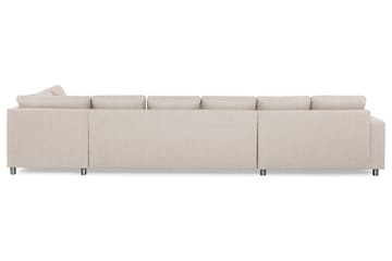 Crazy 6-sits Högervänd U-formad XX-Large Soffa med Divan och Schäslong i Tyg - Beige - Möbler - Soffa - U-soffa