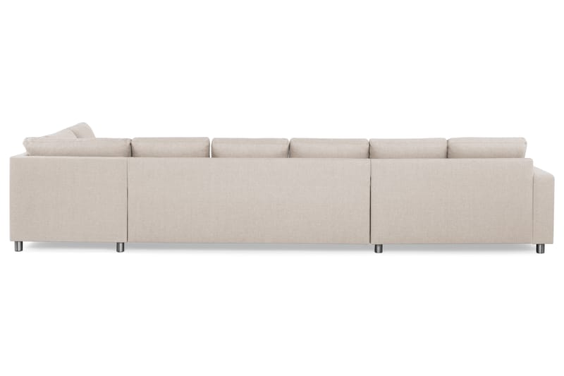 Crazy 6-sits Högervänd U-formad XX-Large Soffa med Divan och Schäslong i Tyg - Beige - Möbler - Soffa - U-soffa
