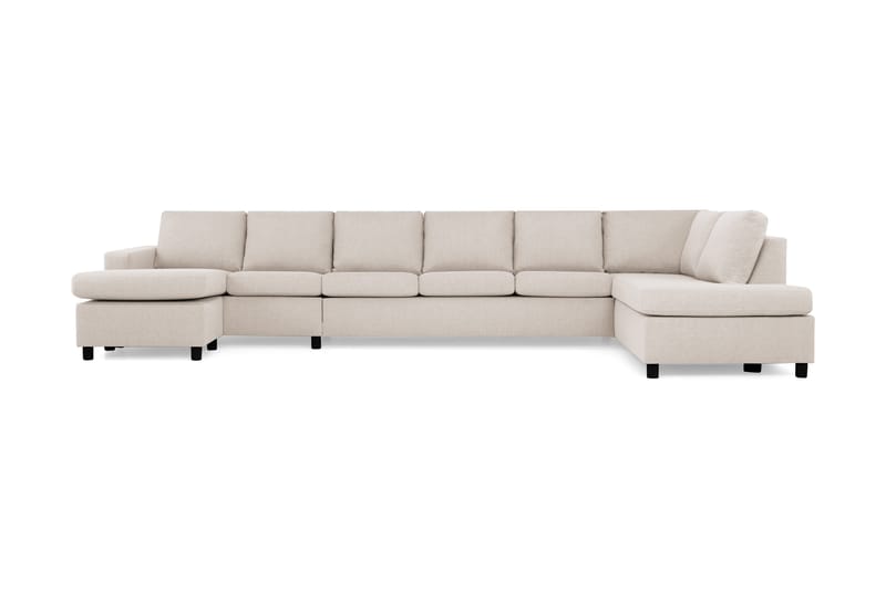 Crazy 6-sits Högervänd U-formad XX-Large Soffa med Divan och Schäslong i Tyg - Beige - Möbler - Soffa - U-soffa