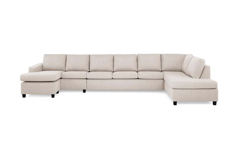 Crazy 6-sits Högervänd U-formad XX-Large Soffa med Divan och Schäslong i Tyg - Beige - Möbler - Soffa - U-soffa