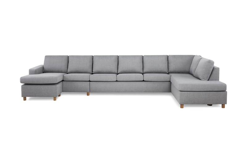 Crazy 6-sits Högervänd U-formad XX-Large Soffa med Divan och Schäslong i Tyg - Grå - Möbler - Soffa - U-soffa