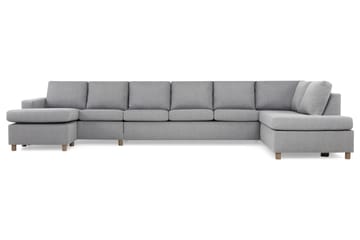 Crazy 6-sits Högervänd U-formad XX-Large Soffa med Divan och Schäslong i Tyg - Grå - Möbler - Soffa - U-soffa