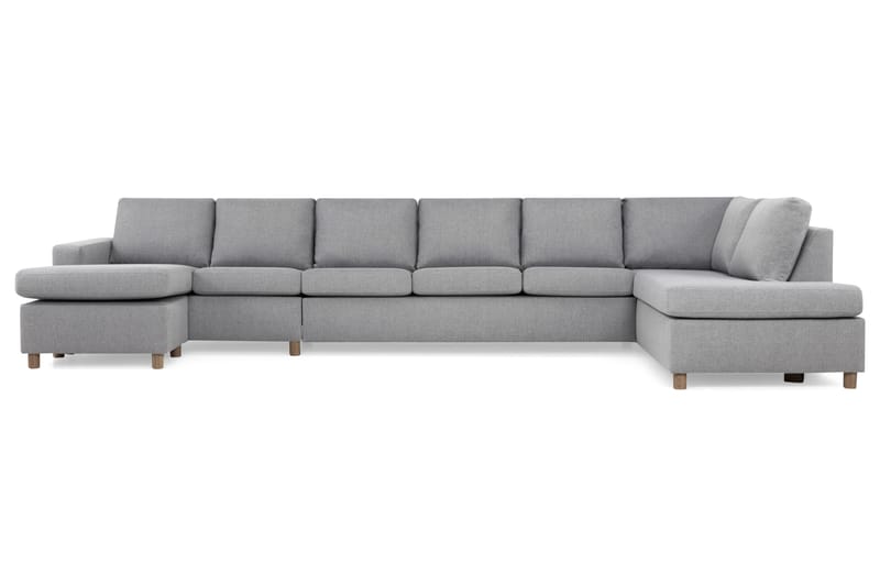 Crazy 6-sits Högervänd U-formad XX-Large Soffa med Divan och Schäslong i Tyg - Grå - Möbler - Soffa - U-soffa