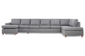 Crazy 6-sits Högervänd U-formad XX-Large Soffa med Divan och Schäslong i Tyg - Grå - Möbler - Soffa - U-soffa