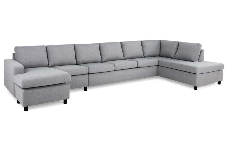 Crazy 6-sits Högervänd U-formad XX-Large Soffa med Divan och Schäslong i Tyg - Grå - Möbler - Soffa - U-soffa