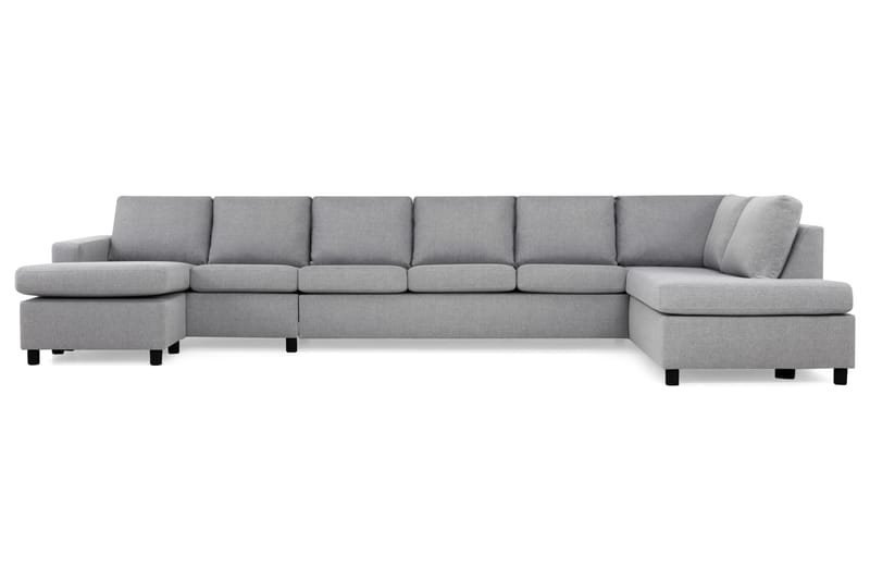 Crazy 6-sits Högervänd U-formad XX-Large Soffa med Divan och Schäslong i Tyg - Grå - Möbler - Soffa - U-soffa