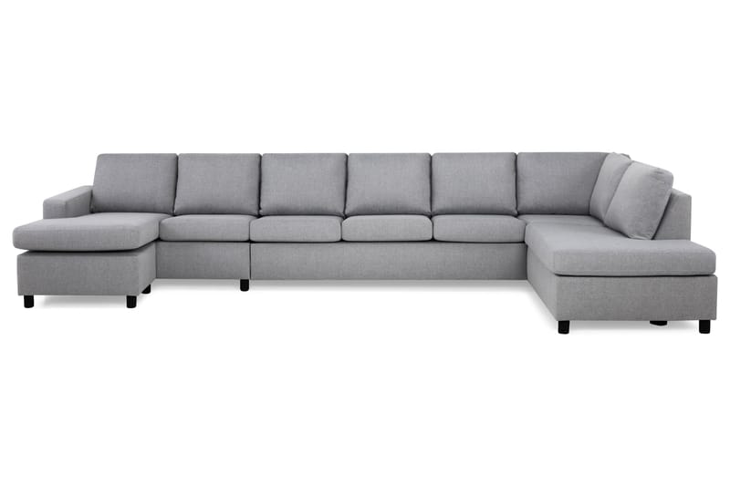 Crazy 6-sits Högervänd U-formad XX-Large Soffa med Divan och Schäslong i Tyg - Grå - Möbler - Soffa - U-soffa