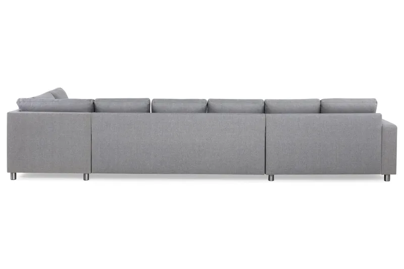 Crazy 6-sits Högervänd U-formad XX-Large Soffa med Divan och Schäslong i Tyg - Grå - Möbler - Soffa - U-soffa