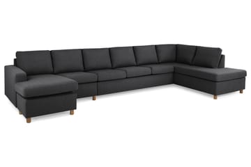 Crazy 6-sits Högervänd U-formad XX-Large Soffa med Divan och Schäslong i Tyg - Mörkgrå - Möbler - Soffa - U-soffa