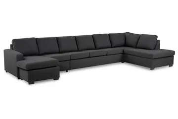 Crazy 6-sits Högervänd U-formad XX-Large Soffa med Divan och Schäslong i Tyg - Mörkgrå - Möbler - Soffa - U-soffa
