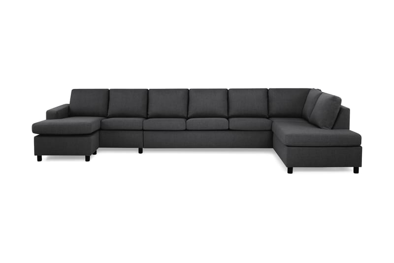 Crazy 6-sits Högervänd U-formad XX-Large Soffa med Divan och Schäslong i Tyg - Mörkgrå - Möbler - Soffa - U-soffa