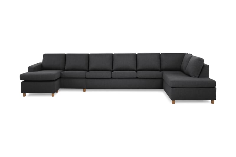 Crazy 6-sits Högervänd U-formad XX-Large Soffa med Divan och Schäslong i Tyg - Mörkgrå - Möbler - Soffa - U-soffa