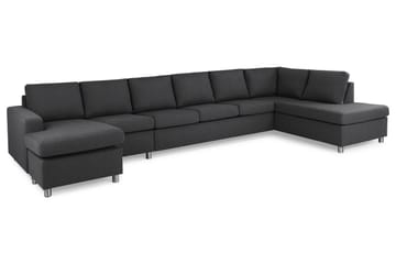 Crazy 6-sits Högervänd U-formad XX-Large Soffa med Divan och Schäslong i Tyg - Mörkgrå - Möbler - Soffa - U-soffa