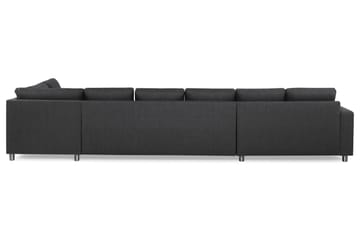Crazy 6-sits Högervänd U-formad XX-Large Soffa med Divan och Schäslong i Tyg - Mörkgrå - Möbler - Soffa - U-soffa